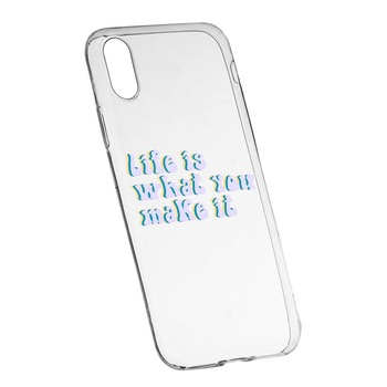 Husa de protectie cu mesaj Life is..., pentru Apple iPhone XR, rezistenta la uzura, anti-alunecare, din silicon Premium, 491 Husa de protectie cu mesaj Life is..., pentru Apple iPhone XR, rezistenta la uzura, anti-alunecare, din silicon Premium, 491