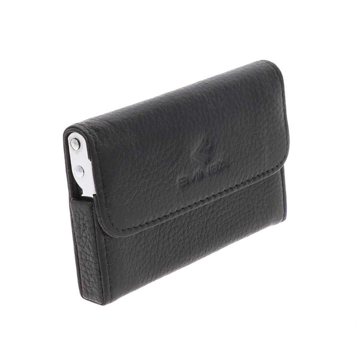 Port Carti de Vizita din piele naturala neagra cu capac, model 03, MAGAZINULDEGENTI