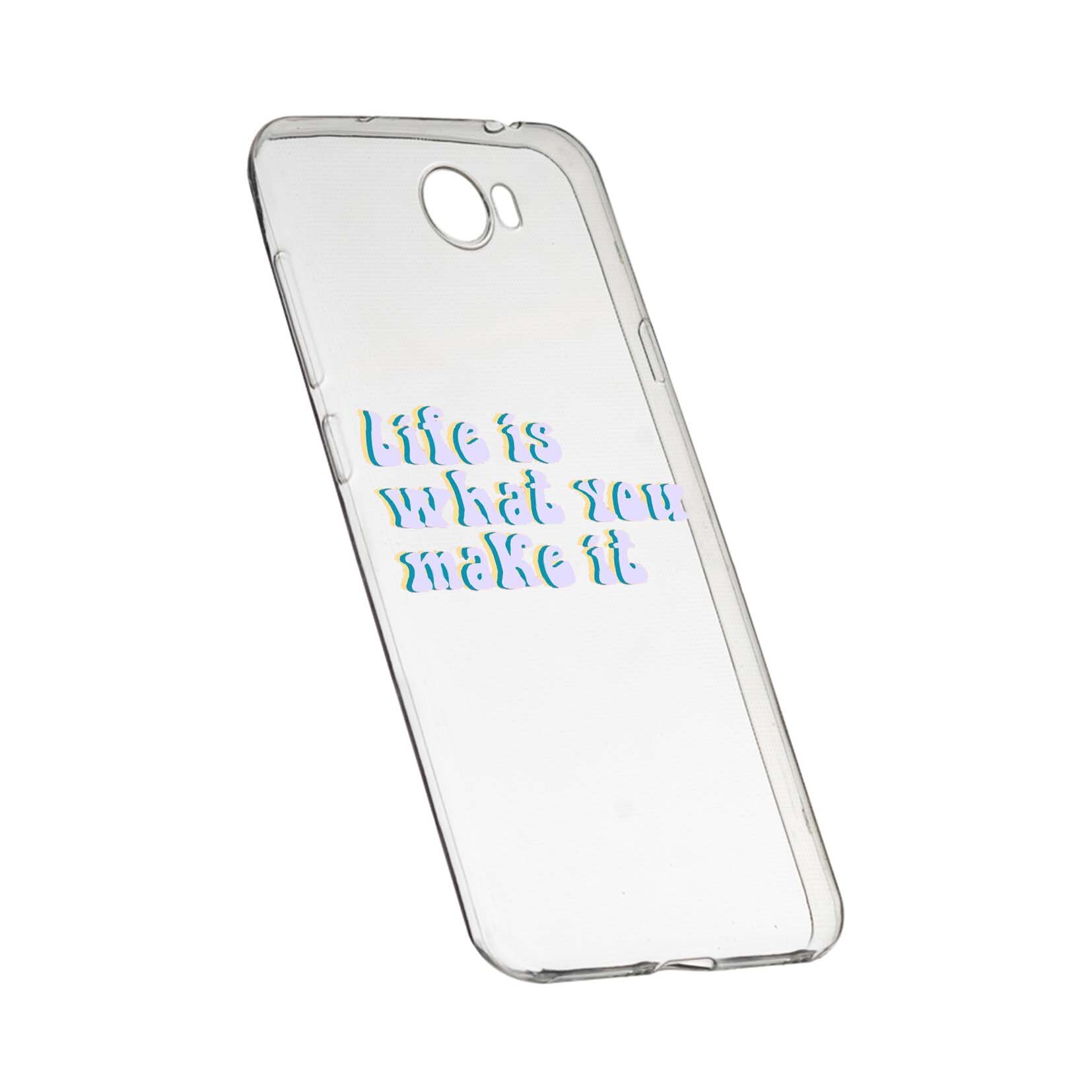 Husa de protectie cu mesaj Life is..., pentru Huawei Y7 /Enjoy 7 Plus /Nova Lite Plus 2017, rezistenta la uzura, anti-alunecare, din silicon Premium, 491