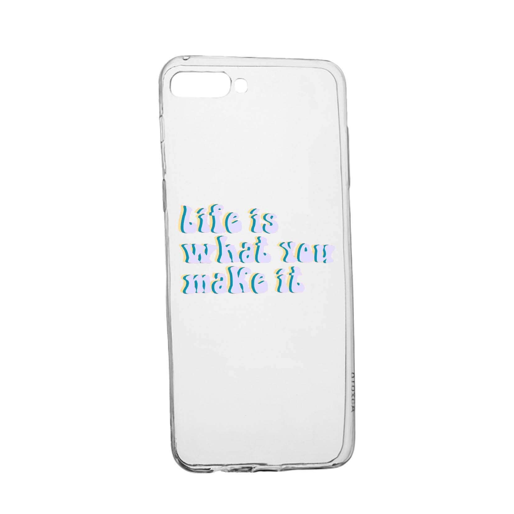 Husa de protectie cu mesaj Life is..., pentru Xiaomi Mi8 Pro, rezistenta la uzura, anti-alunecare, din silicon Premium, 491