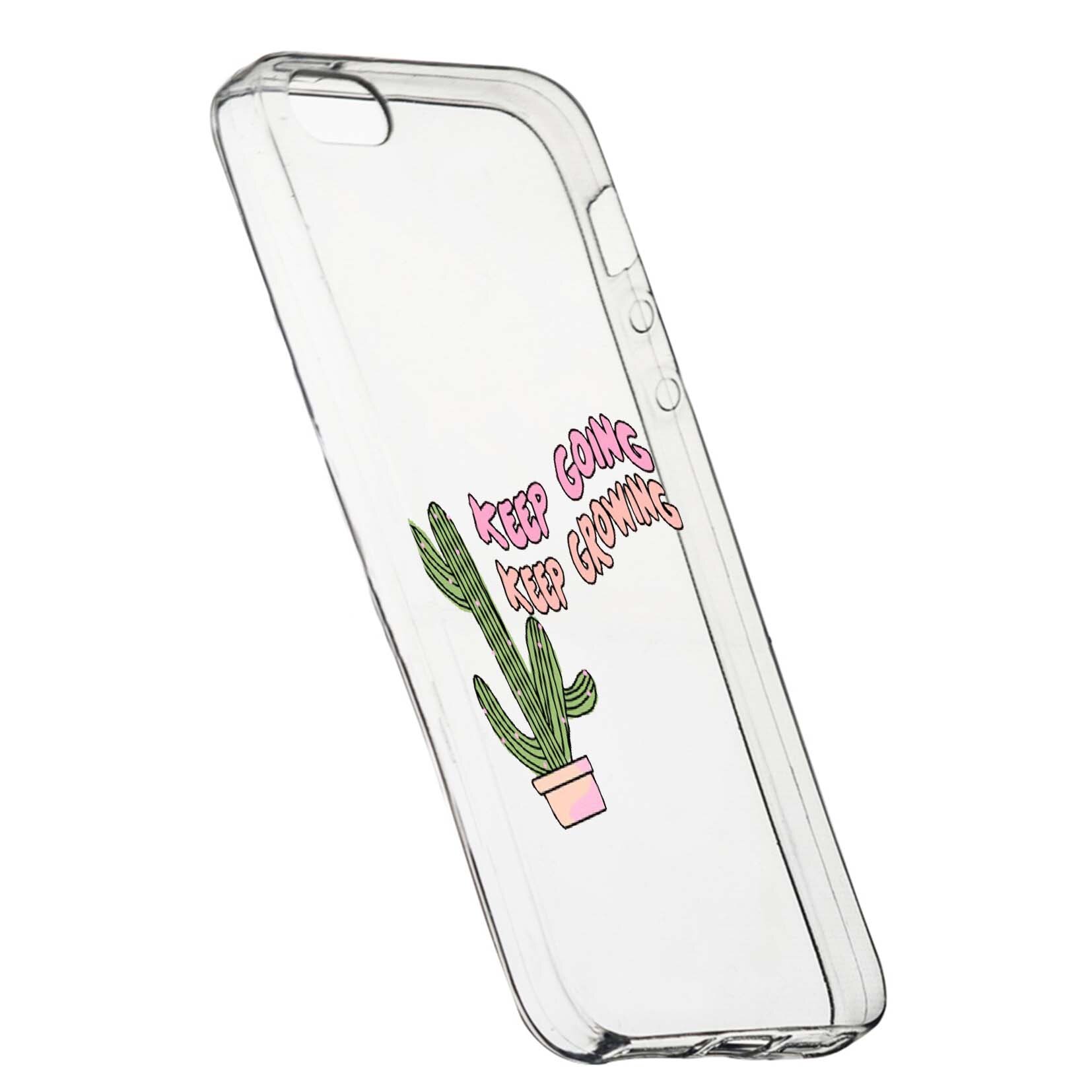 Husa de protectie cu mesaj Keep Going, pentru Apple iPhone 5 / 5S / SE, rezistenta la uzura, anti-alunecare, din silicon Premium, 482