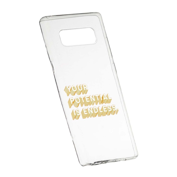 Husa de protectie cu mesaj Endless, pentru Samsung Galaxy Note 9, rezistenta la uzura, anti-alunecare, din silicon Premium, 484