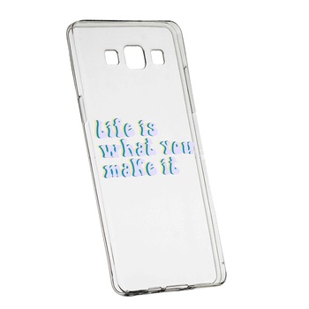 Husa de protectie cu mesaj Life is..., pentru Samsung Galaxy A3, rezistenta la uzura, anti-alunecare, din silicon Premium, 491 Husa de protectie cu mesaj Life is..., pentru Samsung Galaxy A3, rezistenta la uzura, anti-alunecare, din silicon Premium, 491