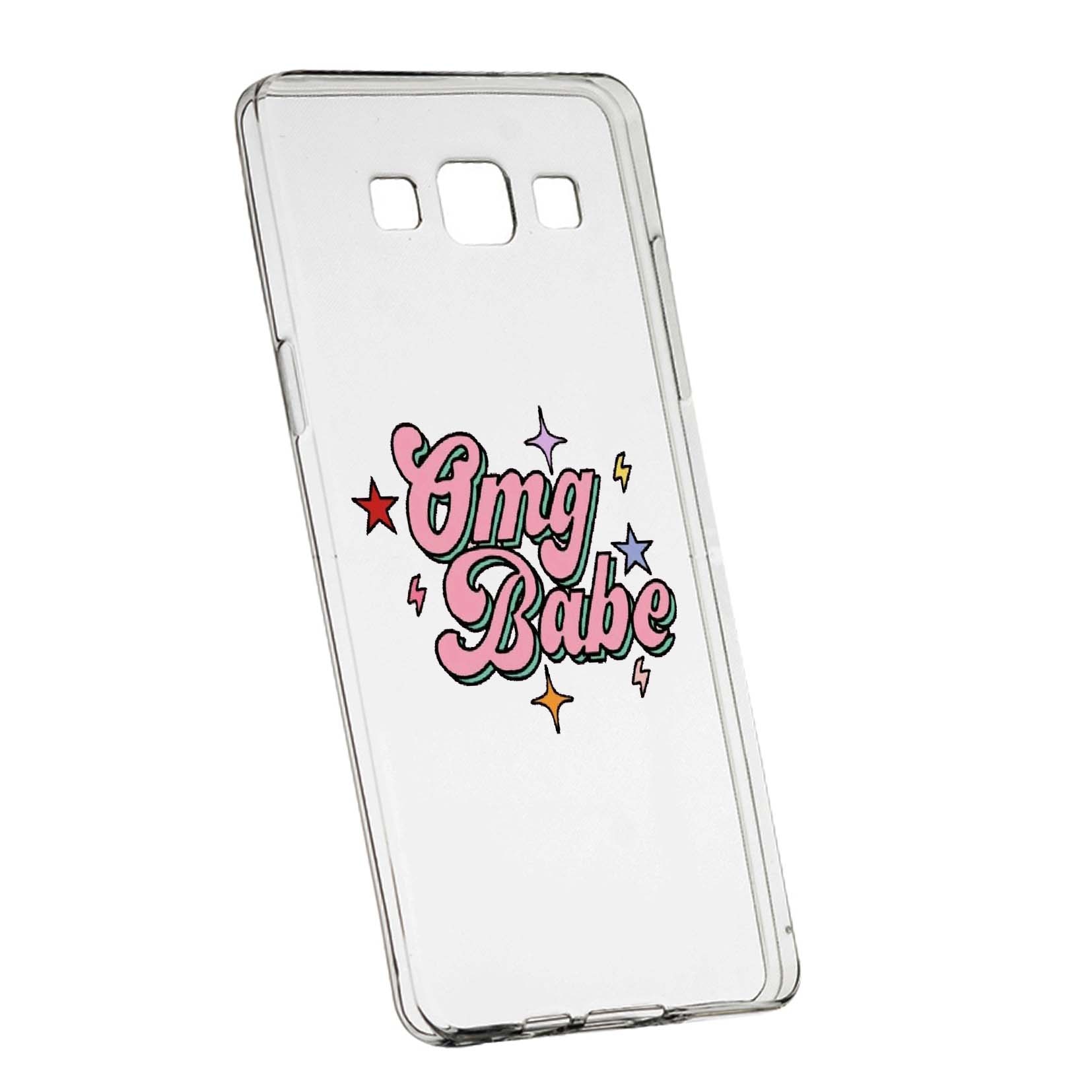 Husa de protectie cu mesaj OMG Babe, pentru Samsung Galaxy J3 2016, rezistenta la uzura, anti-alunecare, din silicon Premium, 487