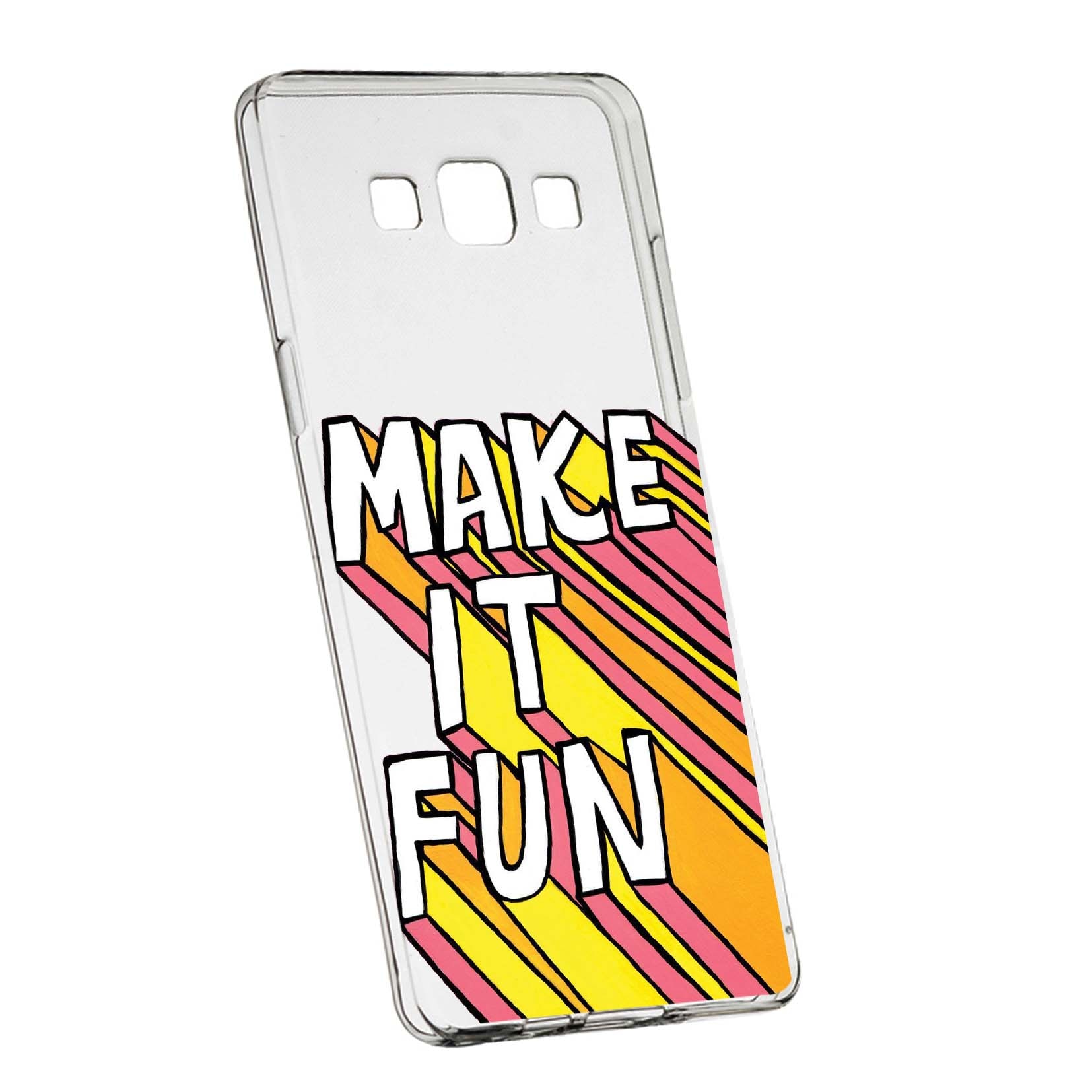 Husa de protectie cu mesaj Make It Fun, pentru Samsung Galaxy J7 2016, rezistenta la uzura, anti-alunecare, din silicon Premium, 494