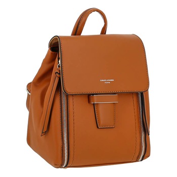 Rucsac dama, David Jones, mini, din piele ecologica, maro coniac, cu clapa, 99561207 Rucsac dama, David Jones, mini, din piele ecologica, maro coniac, cu clapa, 99561207