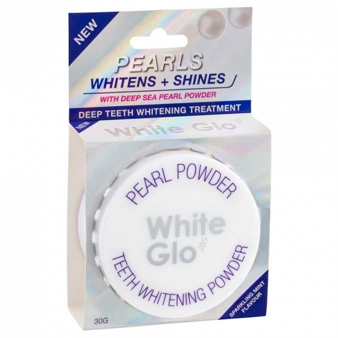 Pudra din perle de mare pentru albirea dintilor White Glo Pearls, 30g