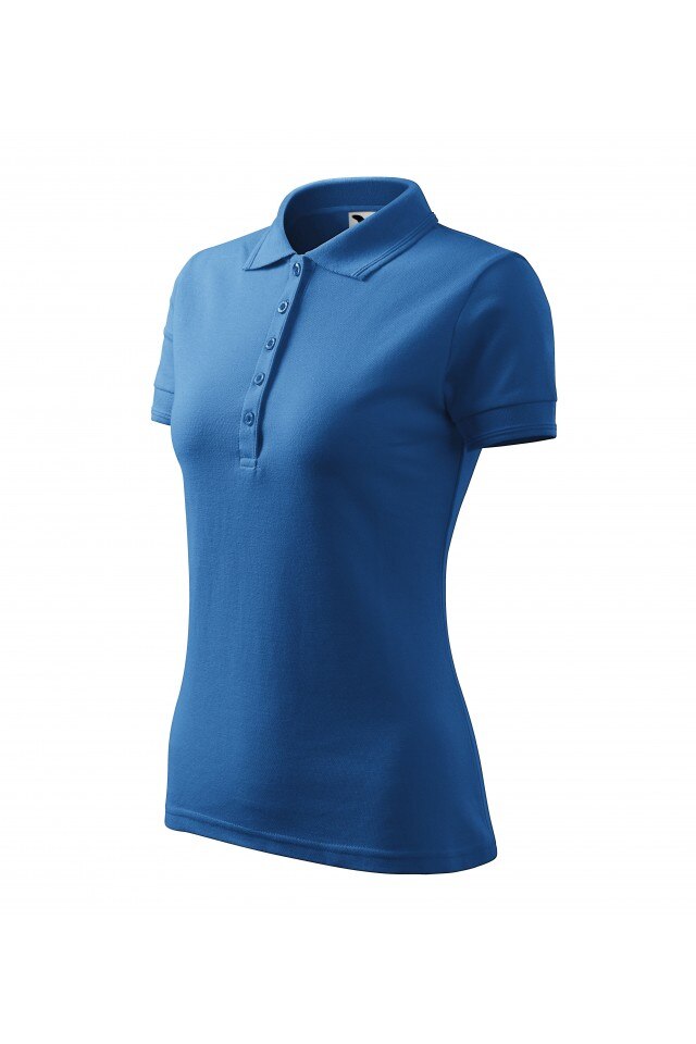 Tricou polo pentru dama, Albastru azuriu, 210-14, Albastru