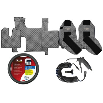 Set cabina huse si presuri MAN TGX 2 sertare cu scaun ISRI gri 2007-2016 Set cabina huse si presuri MAN TGX 2 sertare cu scaun ISRI gri 2007-2016