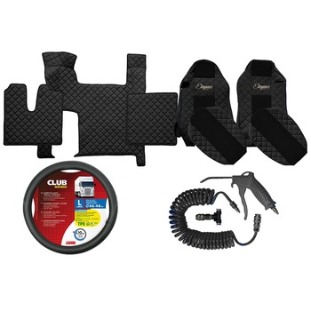 Set cabina huse si presuri MAN TGX 2 sertare cu scaun ISRI negru 2007-2016 Set cabina huse si presuri MAN TGX 2 sertare cu scaun ISRI negru 2007-2016