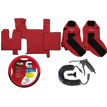 Set cabina huse si presuri MAN TGX 2 sertare cu scaun ISRI rosu 2007-2016 Set cabina huse si presuri MAN TGX 2 sertare cu scaun ISRI rosu 2007-2016