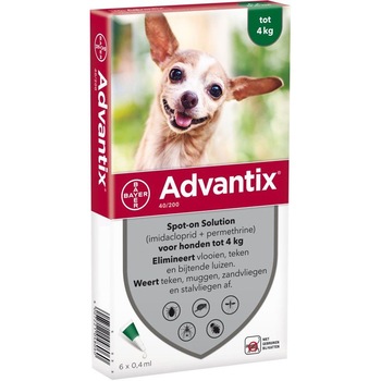 Deparazitare externa,1 Pipeta, Advantix pentru caini ≤ 4 kg Deparazitare externa,1 Pipeta, Advantix pentru caini ≤ 4 kg