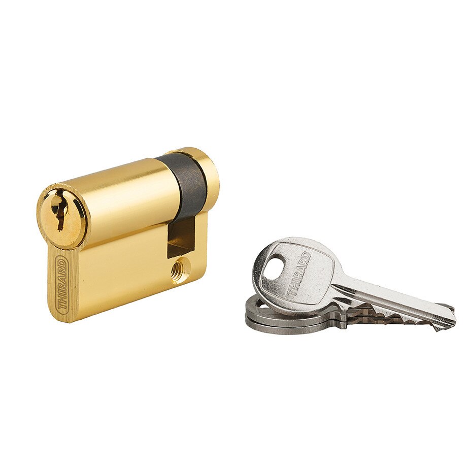 Semi-cilindru Thirard „ECO” 40 x 10 mm, din aluminiu cu finisaj alama, mecanism cu 5 pini