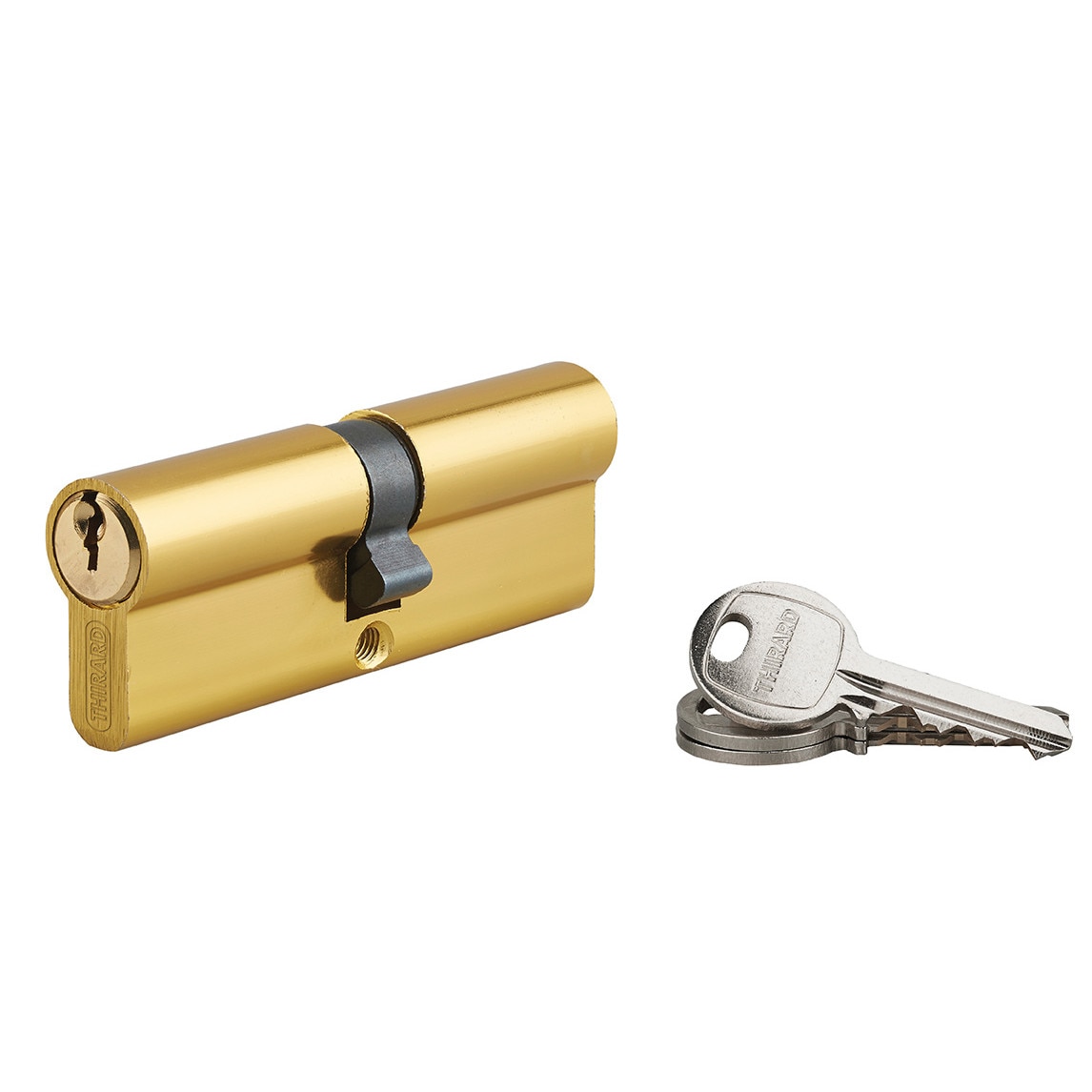 Cilindru standard Thirard „ECO” 45 x 45 mm, din aluminiu cu finisaj alama, mecanism cu 5 pini