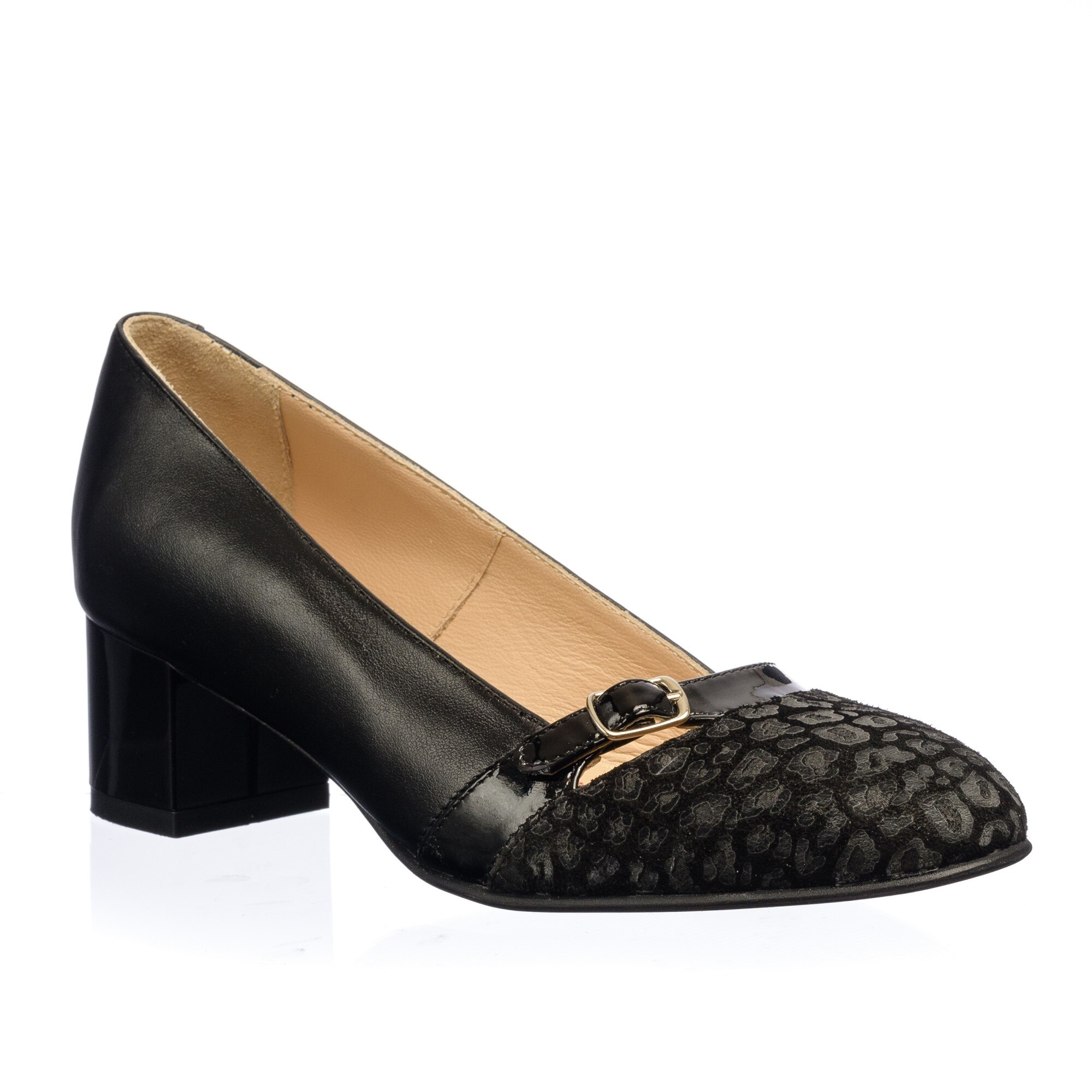 Pantofi dama din piele naturala - Negru Varf Poney - 016 NVP