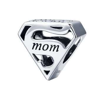 Talisman charm argint 925 KRASSUS Super Mom, pentru bratara sau pandantiv lant, model mama Talisman charm argint 925 KRASSUS Super Mom, pentru bratara sau pandantiv lant, model mama