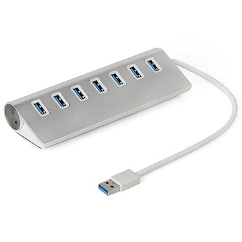 Cablu de date fast charge cu 7 porturi USB 3.0, 5Gbps, din aluminiu, BBL1269 Cablu de date fast charge cu 7 porturi USB 3.0, 5Gbps, din aluminiu, BBL1269