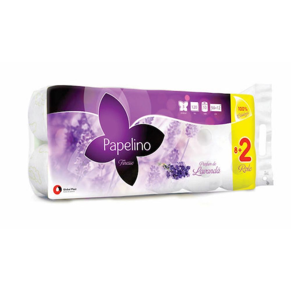 Hartie Igienica Alba in 3 Straturi, Parfum Lavanda, Latime 12 cm, 10 Role/Bax, 120 Foi/Rola, Hartie Igienica cu Parfum de Levantica, Hartie Igienica la Bax