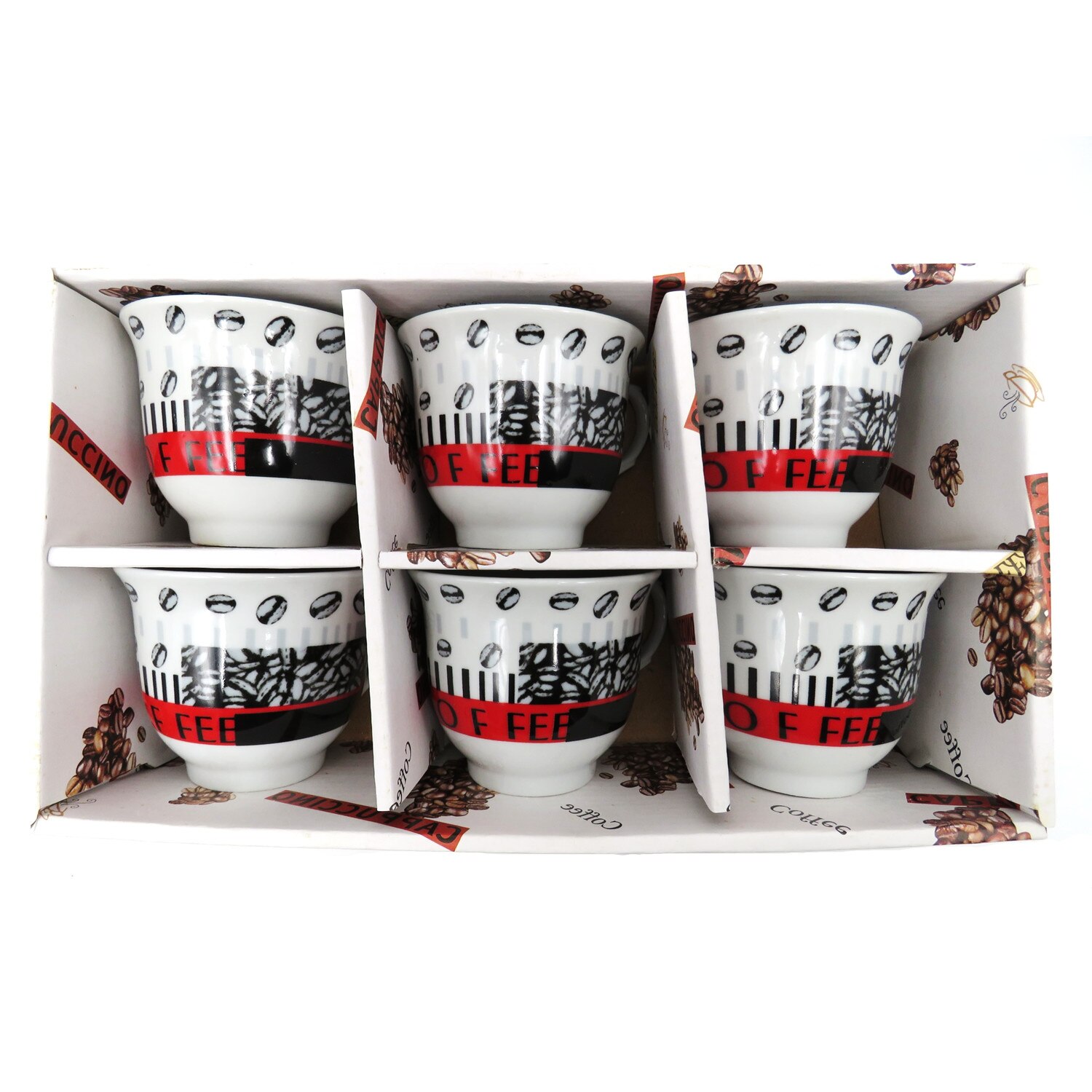 Set 6 cani ceramica, coffee, 7 cm