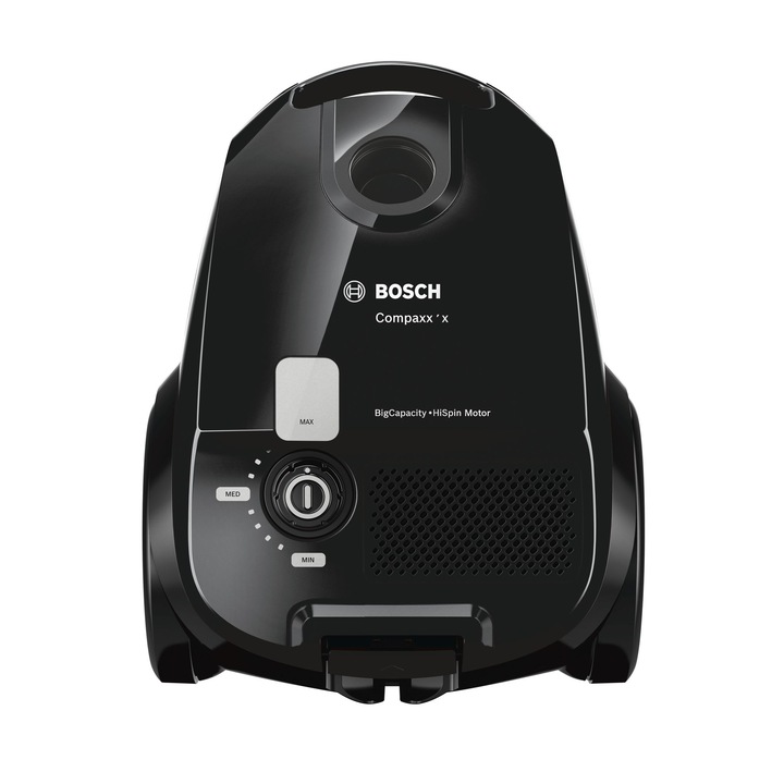 Bosch BZGL2A317 Porzsákos porszívó, 80 dB, mikroszűrő, átkapcsolható görgős szívófej, rés-, kárpitszívófej, teljesítményszabályozó gomb, 7db tartalék porzsákkal, fekete