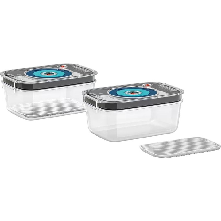 Комплект аксесоари за блендер за вакуумиране VitaMaxx Bosch: 2 кутии за вакуумно съхранение по 1,2 л