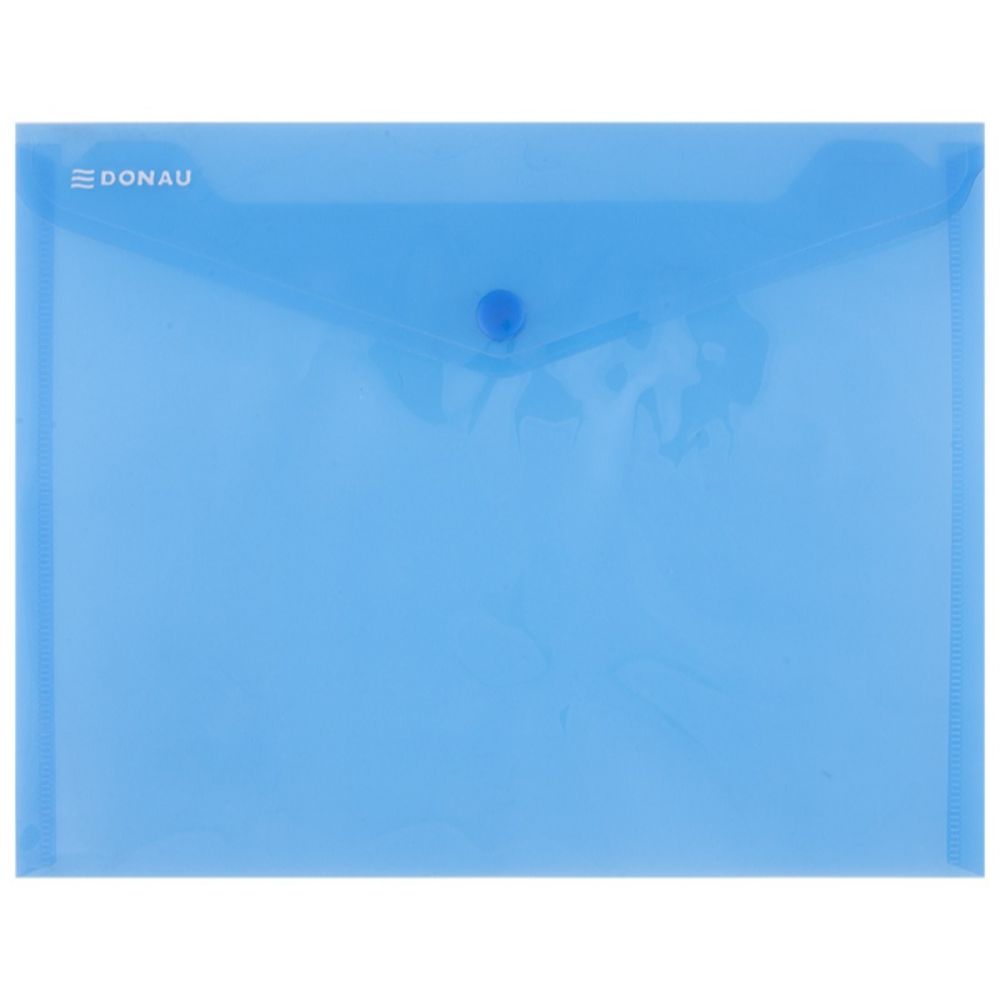 Set 10 Mape din Plastic C5 DONAU cu Capsa si Clapeta in V, Dimensiune 240x185 mm, Polipropilena 180 Mic, Culoare Albastra