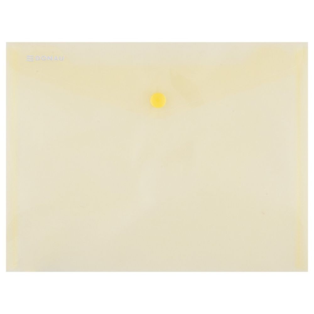 Set 10 Mape din Plastic C5 DONAU cu Capsa si Clapeta in V, Dimensiune 240x185 mm, Polipropilena 180 Mic, Culoare Galbena