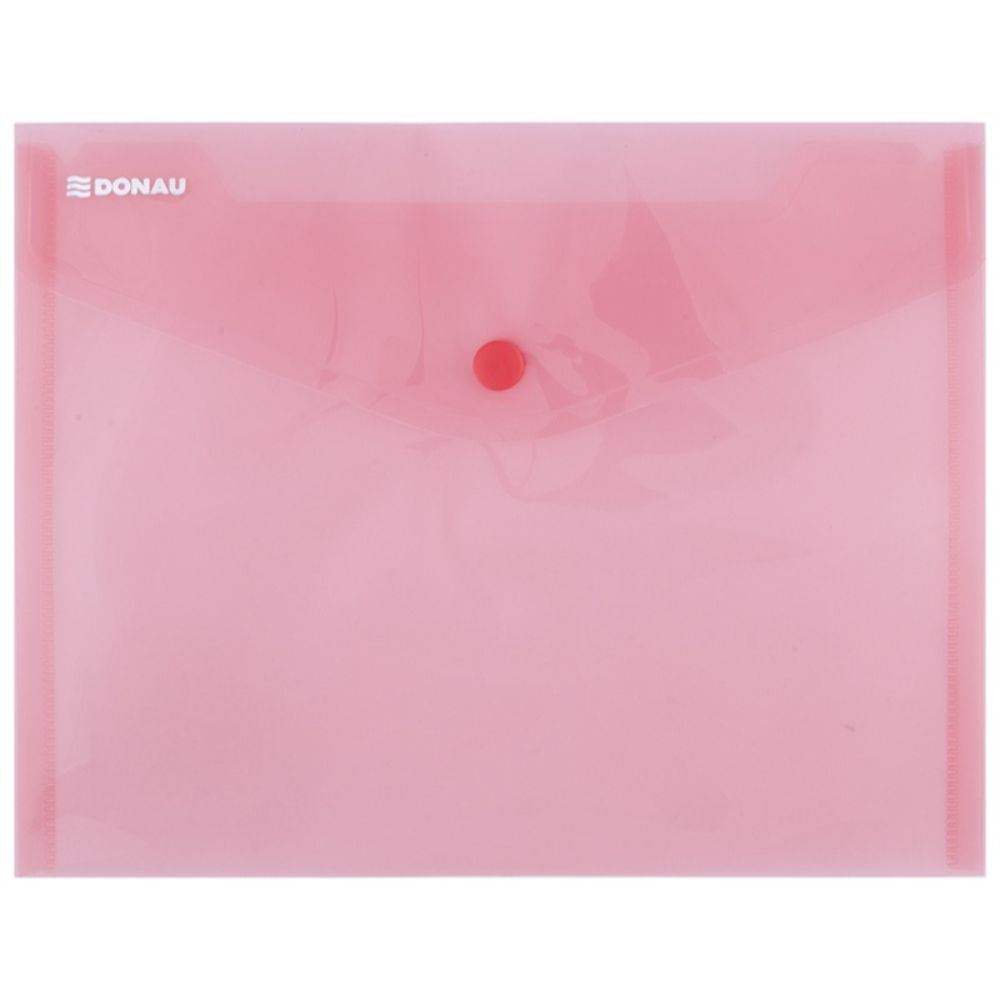 Set 10 Mape din Plastic C5 DONAU cu Capsa si Clapeta in V, Dimensiune 240x185 mm, Polipropilena 180 Mic, Culoare Rosie