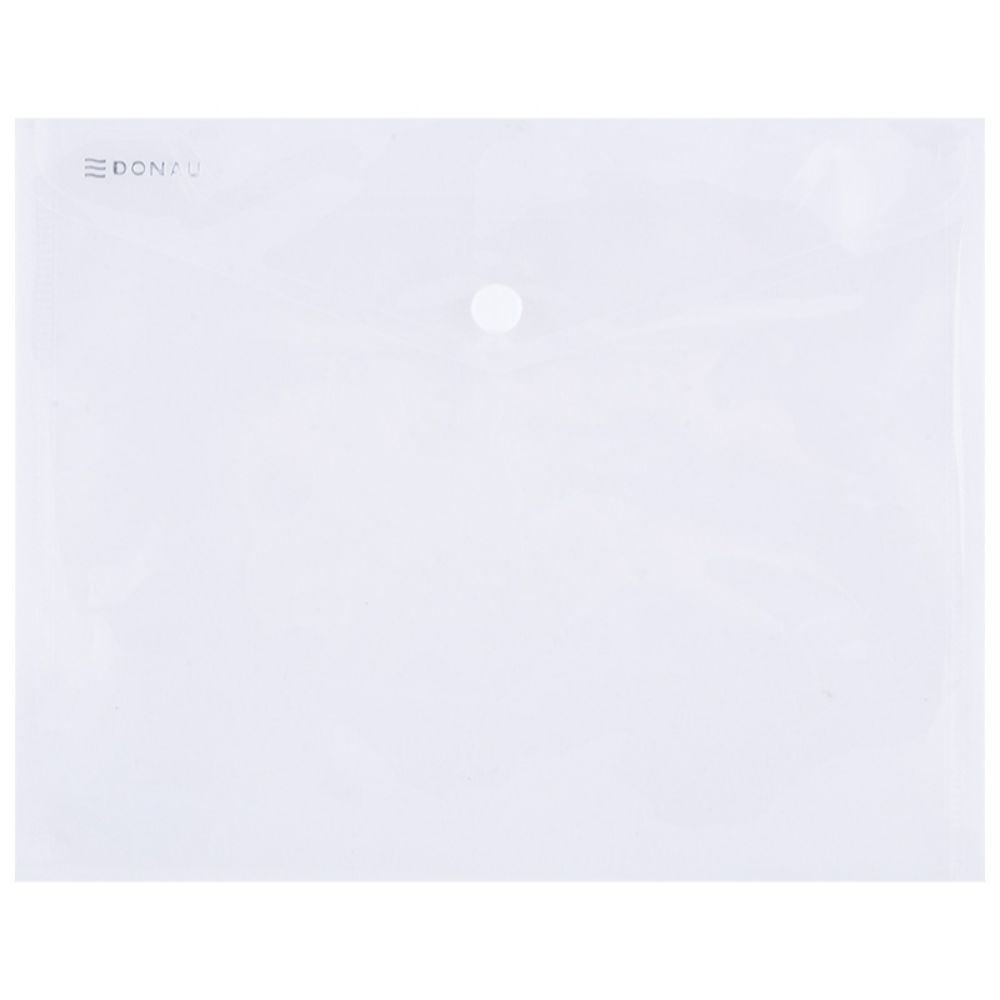 Set 10 Mape din Plastic C5 DONAU cu Capsa si Clapeta in V, Dimensiune 240x185 mm, Polipropilena 180 Mic, Model Transparent