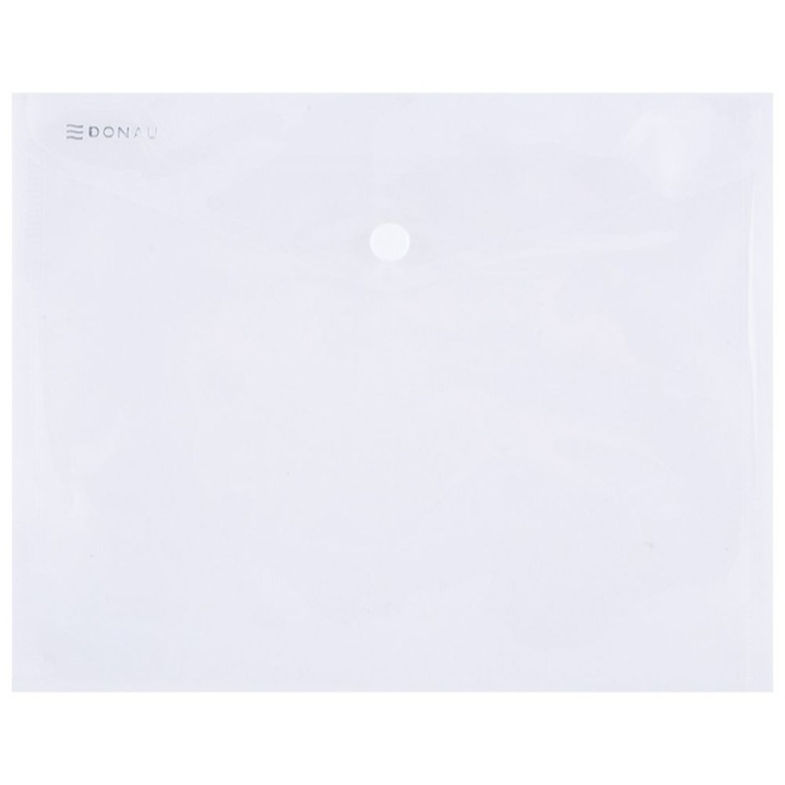 Set 10 Mape din Plastic C5 DONAU cu Capsa si Clapeta in V, Dimensiune 240x185 mm, Polipropilena 180 Mic, Model Transparent