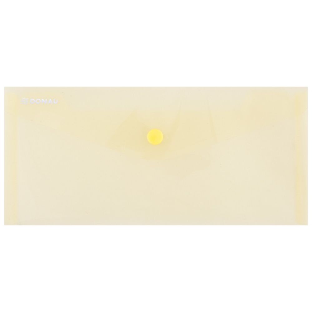 Set 10 Mape din Plastic DL DONAU cu Capsa si Clapeta in V, Dimensiune 225x126 mm, Polipropilena 180 Mic, Culoare Galbena