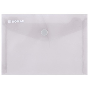 Set 10 Mape din Plastic A6 DONAU cu Capsa si Clapeta in V, Dimensiune 150x115 mm, Polipropilena 180 Mic, Culoare Fumurie Set 10 Mape din Plastic A6 DONAU cu Capsa si Clapeta in V, Dimensiune 150x115 mm, Polipropilena 180 Mic, Culoare Fumurie