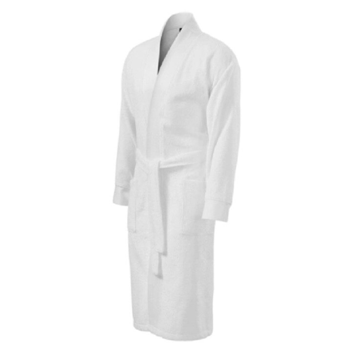 Halat de baie, Bamboo Bathrobe 953, Unisex, Alb, Marime S