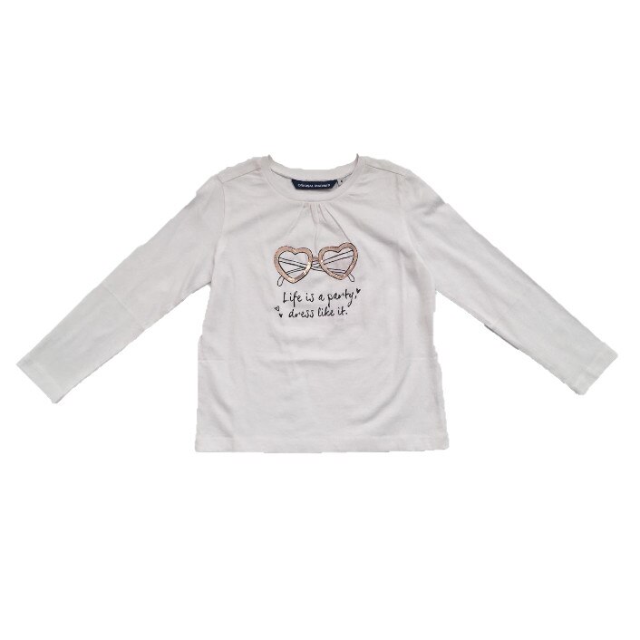 Bluza cu maneca lunga pentru fete, Original Marines, Alb, 116 cm, 6 ani