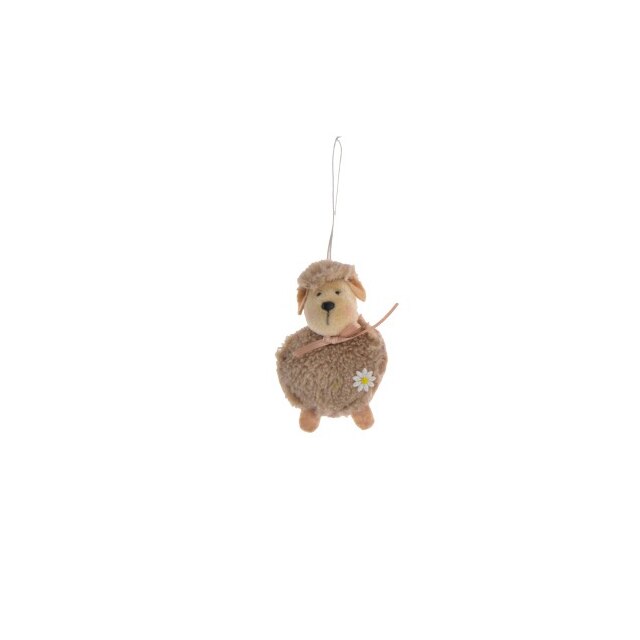 Ornament textila, oita maro cu agatatoare, 8 cm