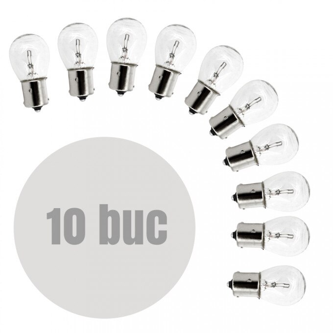 Set 10 Becuri auto P21W, 12V , 21W , alb