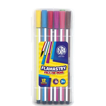 Set Stilou cu 12 culori varf hexagonal Astra Set Stilou cu 12 culori varf hexagonal Astra