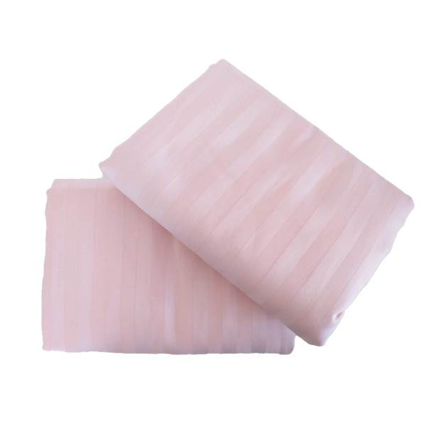 Set 2 fete perna bumbac 100% damasc, Ralex Pucioasa, 50x70 cm, roz pudra