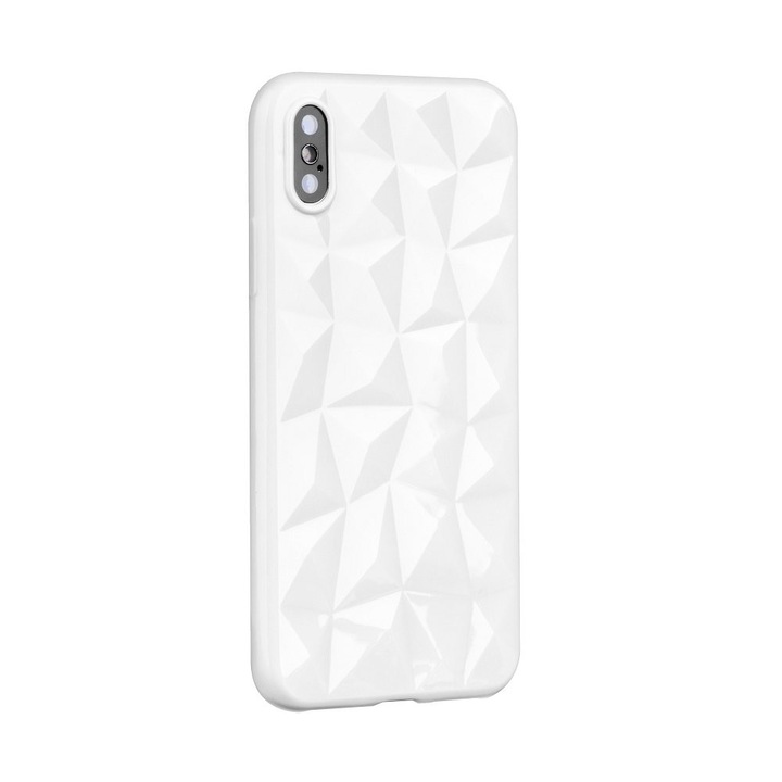 Apple iPhone XR Prism Case 3D-s prizma mintás szilikon telefontok, Fehér
