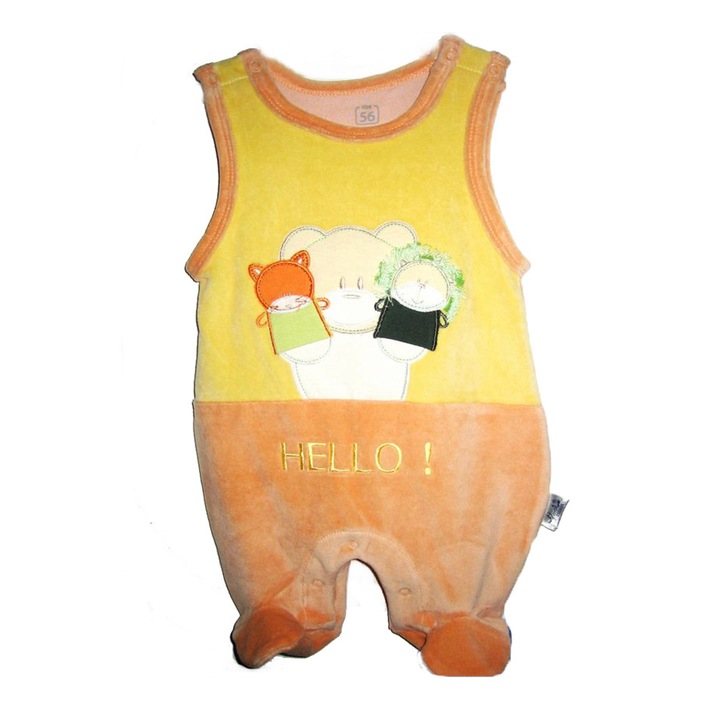 Salopetă fără mâneci pentru copii GLUCK, Three Friends, Galben, 62 CM