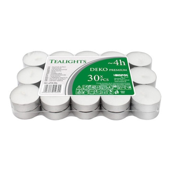 Set 30 bucati lumanari pastila timp de ardere 4 h