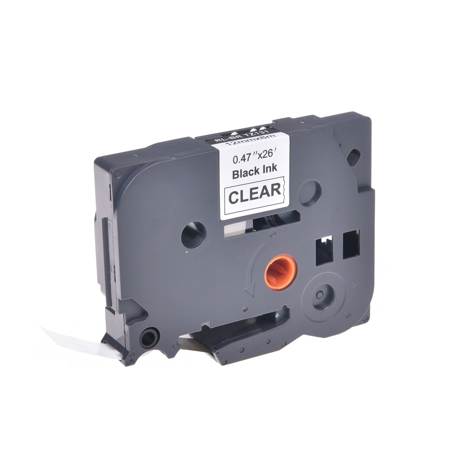 Banda Etichete G&G compatibil cu Brother TZE131, 12mm x 8m, black on clear