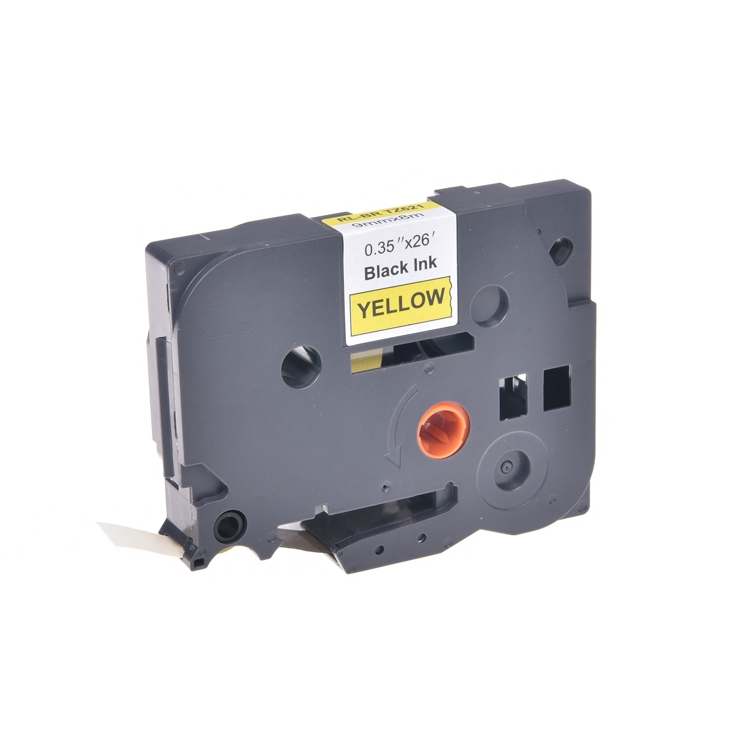 Banda Etichete G&G compatibil cu Brother TZE621, 9mm x 8m, black on yellow