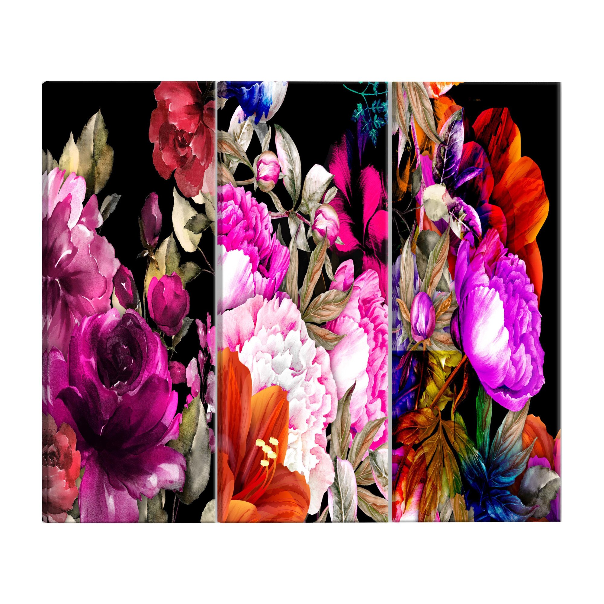 Tablou canvas, 3 piese, Buchet de sarbatori, 120 x 60 cm