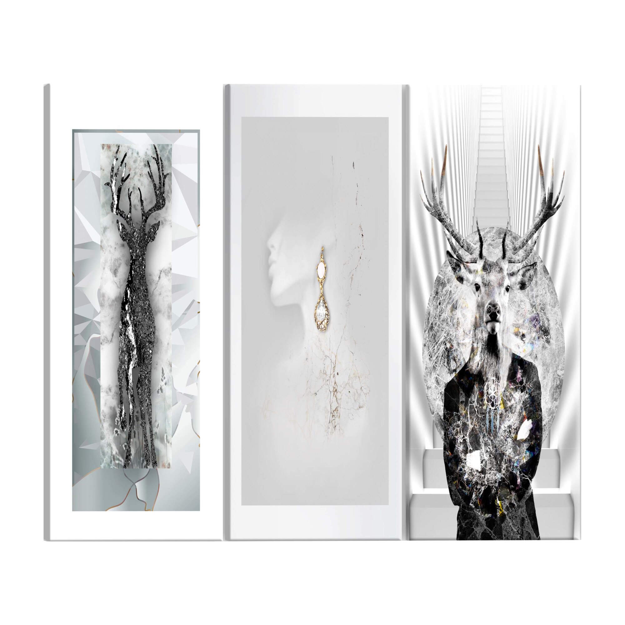 Tablou canvas, 3 piese, Frumusetea naturii, 120 x 60 cm