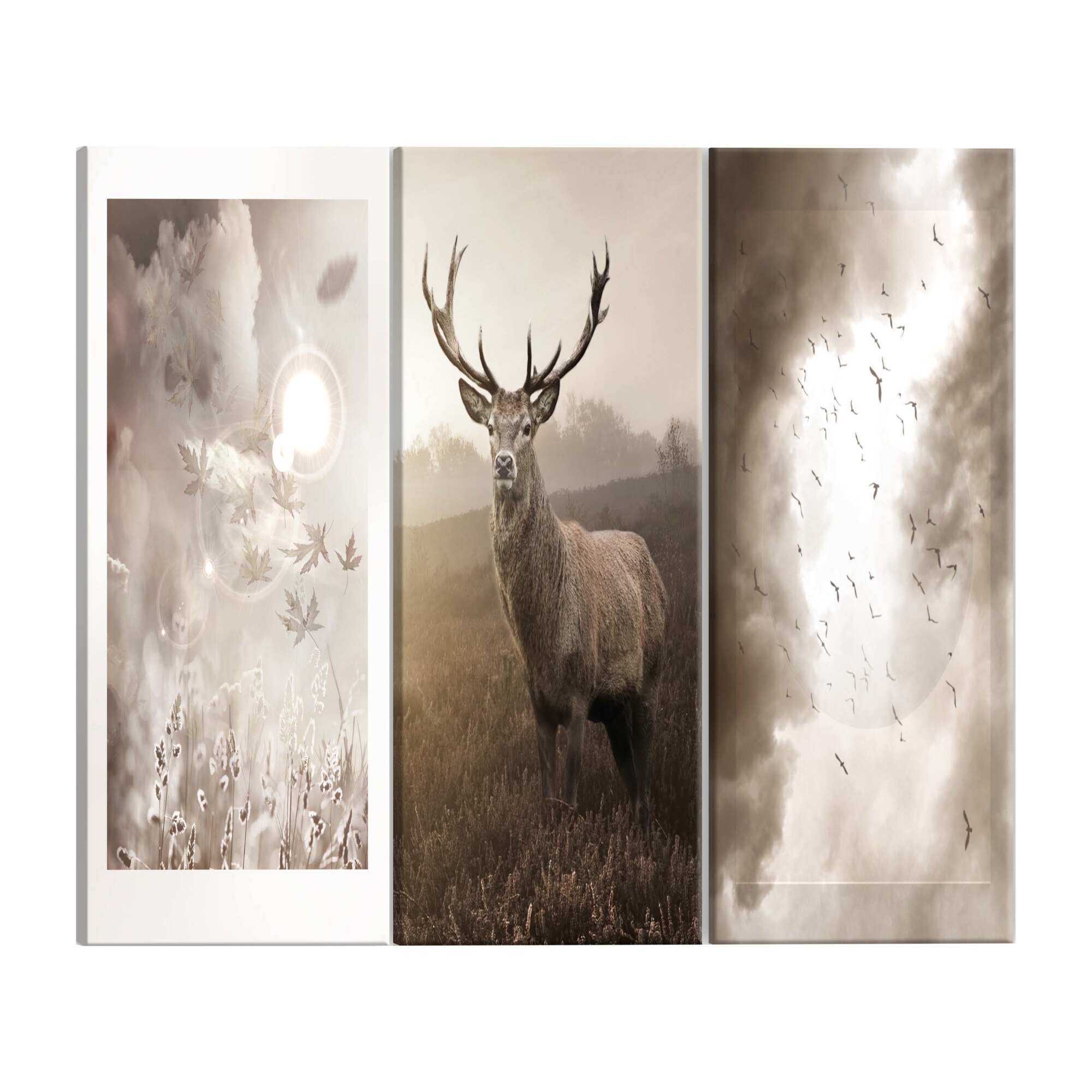 Tablou canvas, 3 piese, Serile de toamna, 120 x 60 cm