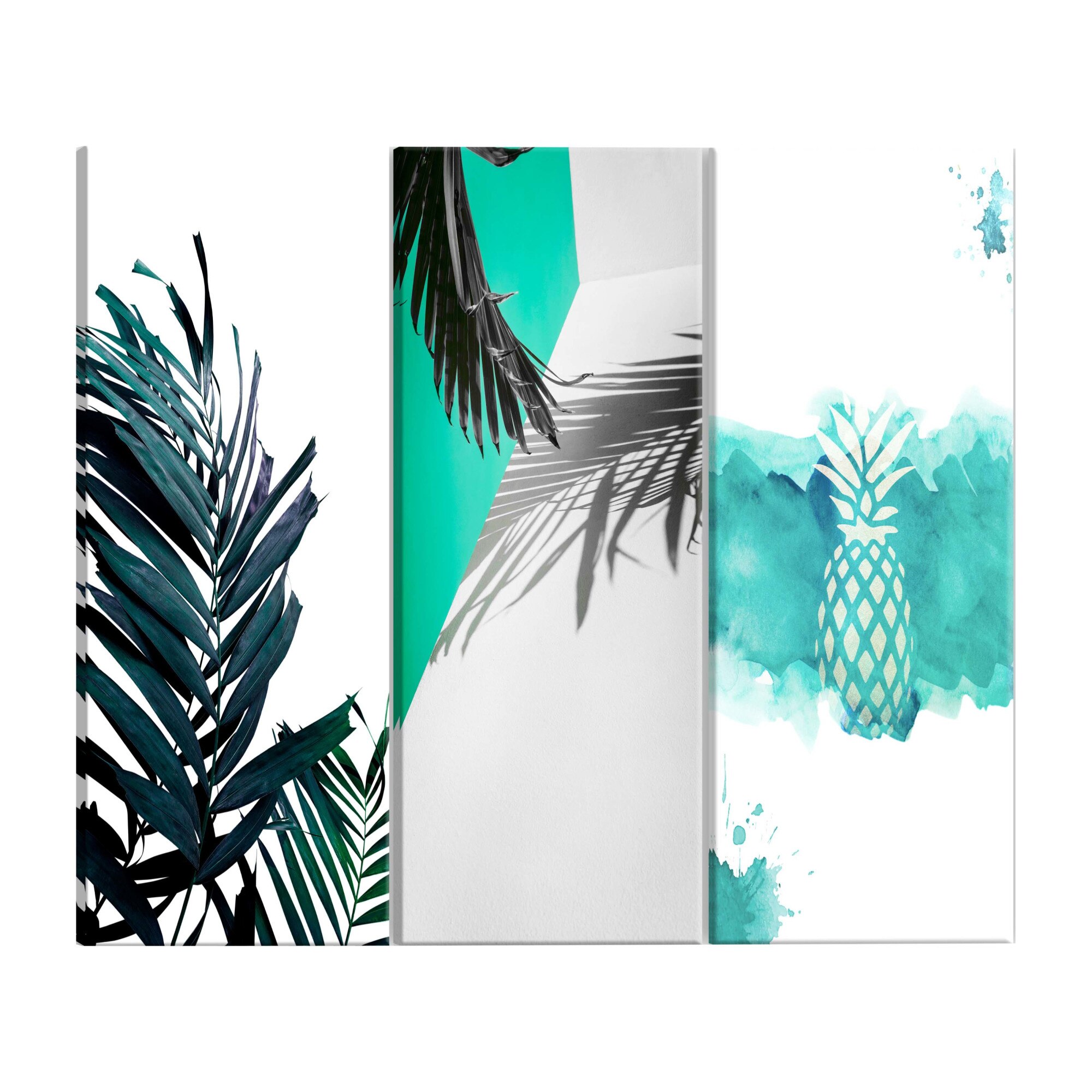 Tablou canvas, 3 piese, Palm Paradise, 120 x 60 cm