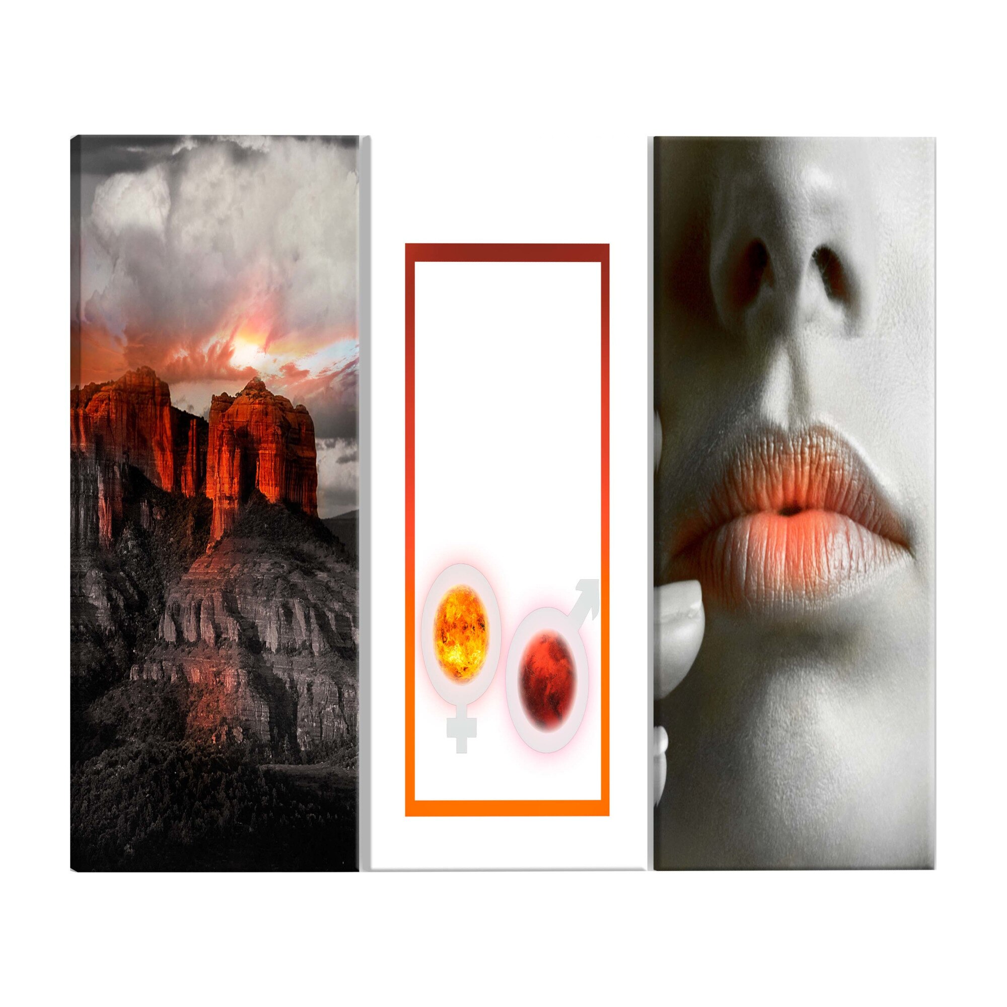 Tablou canvas, 3 piese, Pasiune, 120 x 60 cm