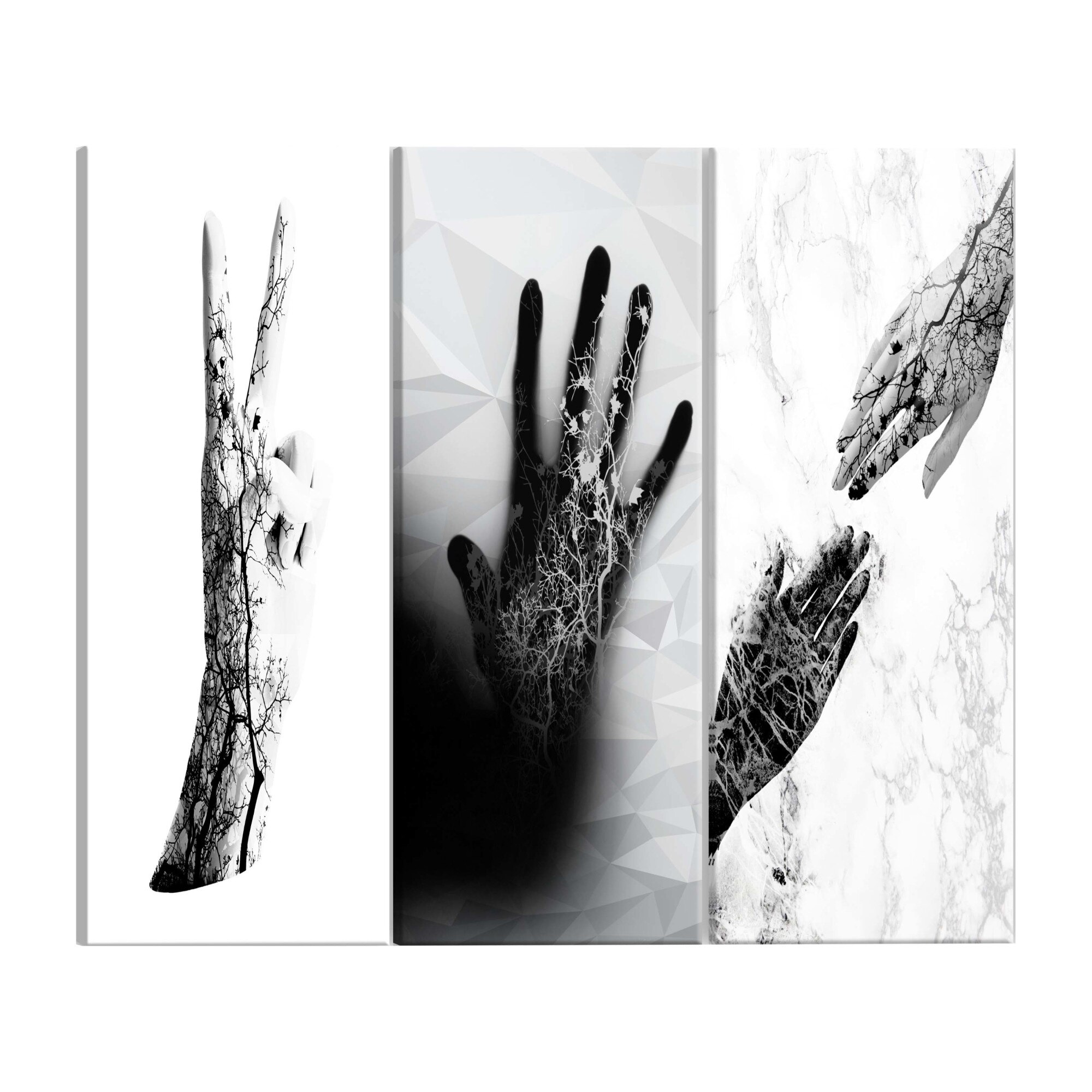Tablou canvas, 3 piese, Femeile maini, 120 x 60 cm