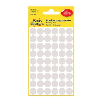 Etichete Avery Zweckform 3145, buline albe, diametru 12mm, 54 buline/coala, 5 coli/pachet Etichete Avery Zweckform 3145, buline albe, diametru 12mm, 54 buline/coala, 5 coli/pachet